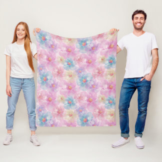 Pastel Bloem Knop Fleece Deken