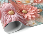 Pastel Bloem Kunst Cadeaupapier (Rol Hoek)