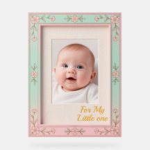 Pastel Bloem Roze Mint Foto Frame