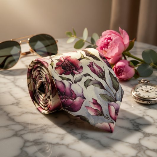 Pastel Bloemcombinatie Stropdas