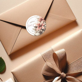 Pastel Bloemen Aanpasbaar Ronde Sticker