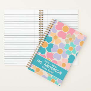 Pastel Bloemen Academisch Jaar Gepersonaliseerd Notitieboek