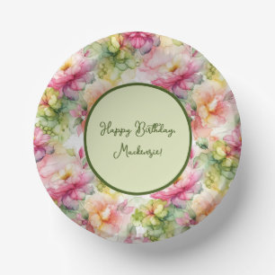 Pastel Bloemen Alcohol Inkt Illustratie Papieren Kommen