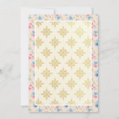 Pastel Bloemen Anand Karaj Punjabi Sikh Bruiloft Kaart (Achterkant)