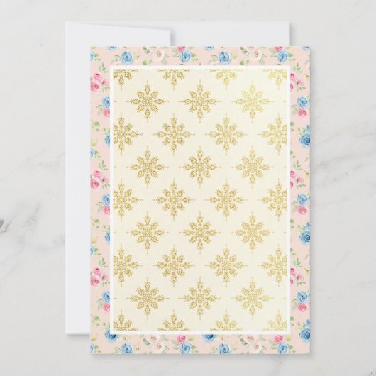 Pastel Bloemen Anand Karaj Punjabi Sikh Bruiloft Kaart (Achterkant)