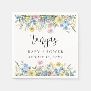 Pastel Bloemen Baby in Bloei Douche Papier Servet