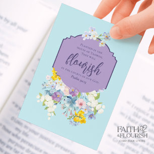 Pastel Bloemen Boeket Bladwijzer Schriftbijbel Advieskaart