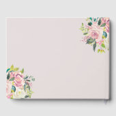 Pastel Bloemen Boeket Bruiloft Gastenboek (Achterkant)