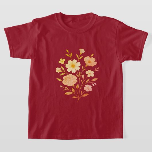Pastel Bloemen Boeket Meisjes ' T-shirt - Zacht (Laagn)