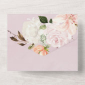 Pastel Bloemen Bruiloft All In One Uitnodiging (Achterkant)
