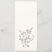 Pastel Bloemen Bruiloft Menu (Achterkant)