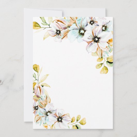 Pastel Bloemen Bruiloft Save The Date (Achterkant)