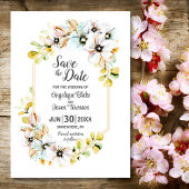 Pastel Bloemen Bruiloft Save The Date