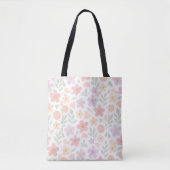 Pastel Bloemen Canvas tas – Zacht & Stijlvol Dagel (Voorkant)