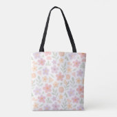 Pastel Bloemen Canvas tas – Zacht & Stijlvol Dagel (Achterkant)