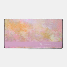 Pastel Bloemen Chic Script Monogram Bureaumat
