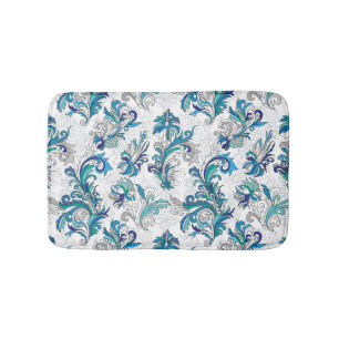 Pastel Bloemen Doodle Patroon. Badmat