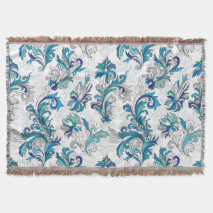 Pastel Bloemen Doodle Patroon. Deken