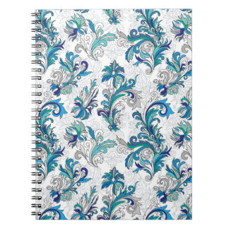 Pastel Bloemen Doodle Patroon. Notitieboek