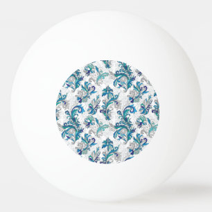 Pastel Bloemen Doodle Patroon. Pingpongballen