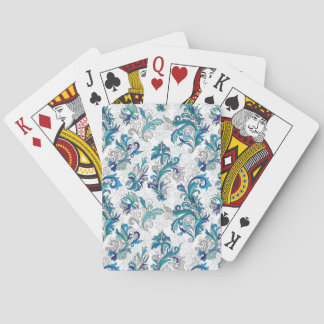 Pastel Bloemen Doodle Patroon. Pokerkaarten