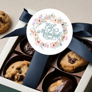 Pastel Bloemen Eid Mubarak Stickers