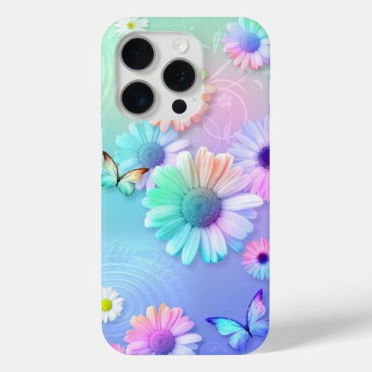 Pastel Bloemen en vlinders Case-Mate iPhone Case (Achterkant)