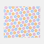 Pastel Bloemen Fleece Deken (Voorkant (Horizontaal))