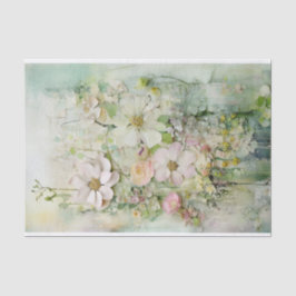 Pastel Bloemen Gemengde Media Tissuepapier