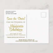 Pastel Bloemen Goud Lijst Bruiloft Save the Date Briefkaart (Achterkant)
