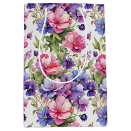 Pastel Bloemen Illustratie v2 | Inpakpapier Medium Cadeauzakje