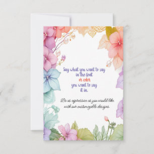 Pastel Bloemen Kaart