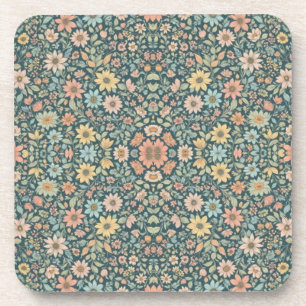 Pastel bloemen met een donkere achtergrond bier onderzetter