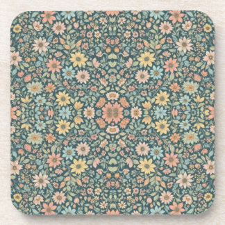 Pastel bloemen met een donkere achtergrond bier onderzetter