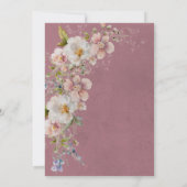 Pastel Bloemen Modern Roze Bruiloft Kaart (Achterkant)