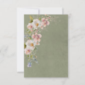 Pastel Bloemen Moderne Groene Bruiloft Save The Date (Achterkant)