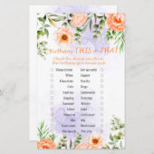 Pastel bloemen op de dag dat dit of dat spel (Voorkant / Achterkant)