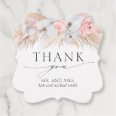 Pastel Bloemen Pampas Grass Bruiloft Dank u Bedankjes Labels (Voorkant)
