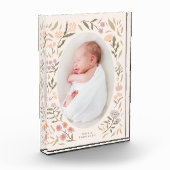 Pastel Bloemen Pasgeboren Foto Keepsake (Links)