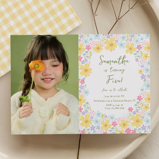 Pastel Bloemen Wilde Bloemen Kinderen Verjaardags Kaart
