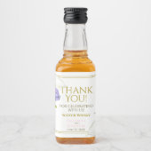 Pastel bloemenbruiloft dank u mini likeurfles etiket (Voorkant)