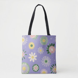 Pastel Bloemendeksel Patroon Tote Tas