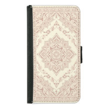 Pastel Bloemengestikte Tapijt Samsung Hoes