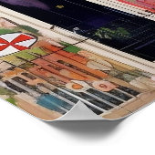 Pastel Bloemenhuizen Poster (Hoek)