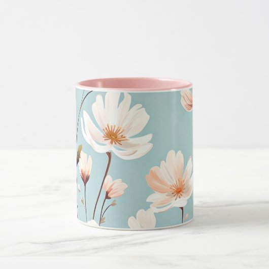  Pastel bloemenpatroon, AI gegenereerd, Mok (Midden)