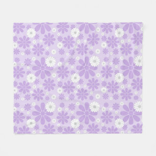 Pastel Bloemenpatroon LAVENDER Fleece Deken