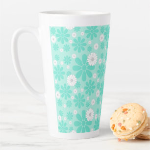 Pastel Bloemenpatroon MINT Latte Mok