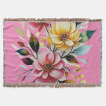 Pastel bloemenroze gele kunst vector