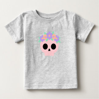 Pastel Bloemenskelet Bloemen Kroon T-Shirt