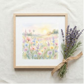 Pastel Bloemenweide Poster